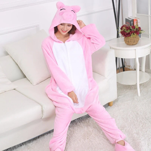 Pijama Pink Pig Para Niñas, Body Con Cremalleras Para Mujer