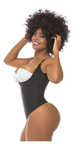 Imagen 2 de 6 de Faja Colombiana Salome Moldeadora Body Con Tiras 351 Negro