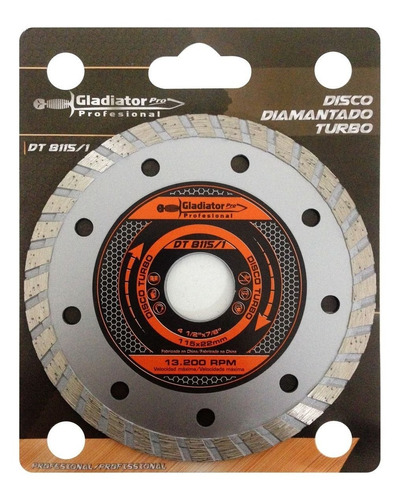 Disco Diamantado Turbo De Widia Dt8115/1 Gladiator 115x22mm