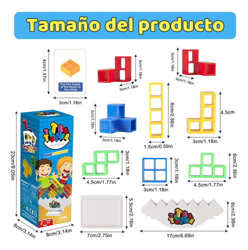 Juego Equilibrio Torre Tetra,64pcs Bloque Construcción