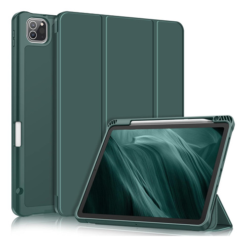 Funda Delgada Con Tapa Soporte Para iPad Pro 11  Verde