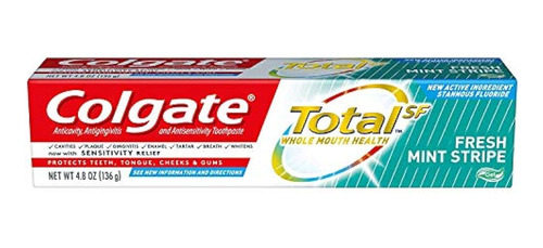 Colgate Total Toothpaste Stripe Gel, Menta, 4.8 Onzas