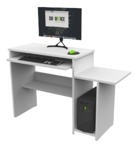 Imagen 1 de 1 de Escritorio para pc Su-Office Tery de 1.14m x 75cm x 38cm blanco