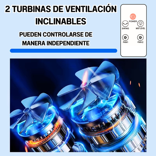 Ventilador De Escritorio 2 Niveles Oscilatorio Con Humidificador Luz Led Potente 3 Niveles Marca Leiej Abanico