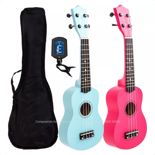 Ukelele Electroacustico Bamboo Soprano Colores + Afinador