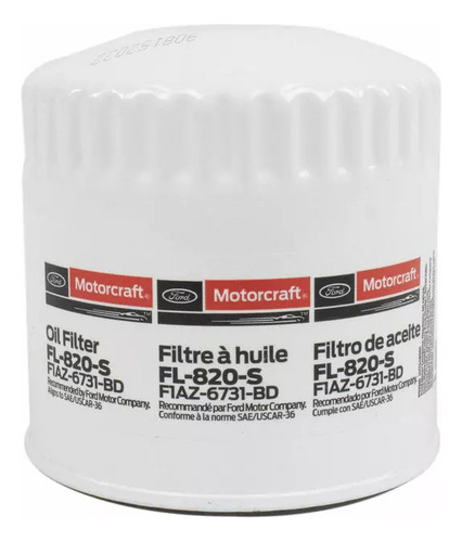 Filtro De Aceite Fl-820s Original Ford Explorer, Fusion, Fx4