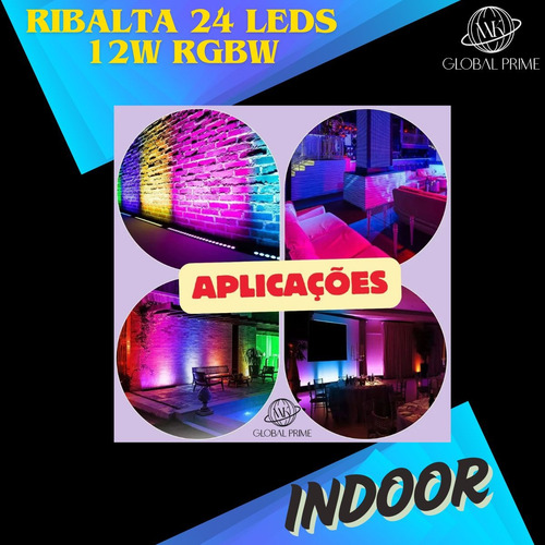 Kit 5 Ribalta 24 Leds 12w Rgbw Pixel Dmx Indoor