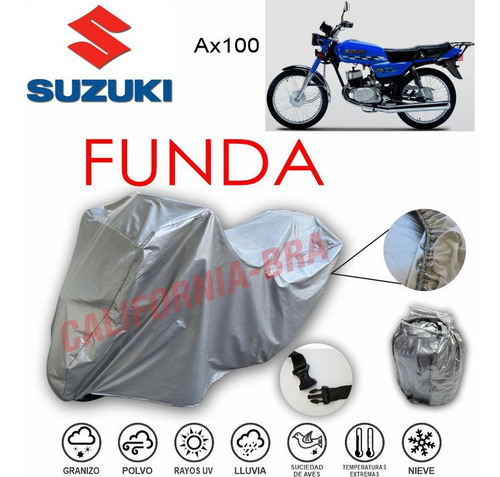 Funda Cubierta Lona Moto Cubre Suzuki Ax100