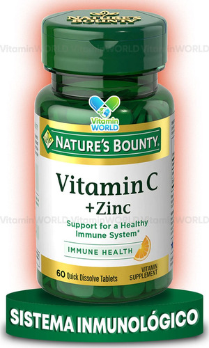 Nature's Bounty Vitamina C + Zinc 60 Tabletas Solubles