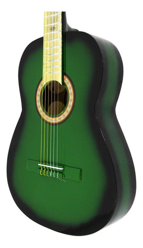 Guitarra Acústica Clásica Cuerdas De Nylon Cl1-verde Color Verde Orientación De La Mano Derecha