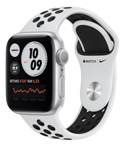 Apple Watch Nike (GPS) Series 6 40mm caja 40mm de  aluminio correa  gris y negra A2291