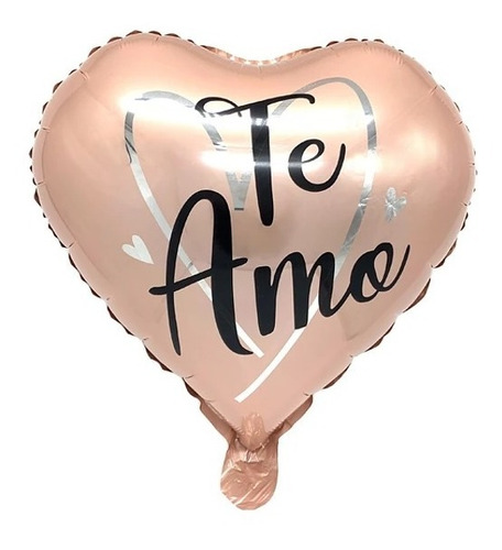 Promo Globo Corazón Rose Gold Te Amo Silver Plata 18 