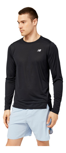 Remera New Balance De Hombre - Accelerate Sleeve - Mt23225bk