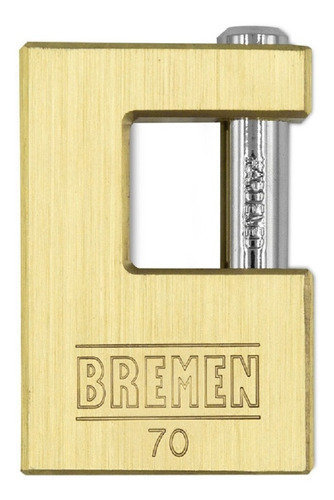 Candado Horizontal Bronce 70 Mm Perno 12mm Bremen Macizo