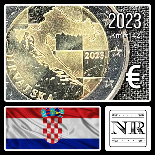 Croacia - 2 Euros - Año 2023 - Km #142 - Mapa