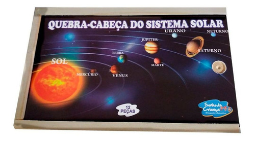 Brinquedo Educativo Quebra Cabeça Sistema Solar 12 Peças