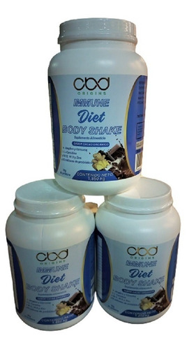 3 Botes De Immune Diet Body Shake Suplemento Sabor Cacao Or