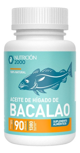 Capsulas De Aceite De Higado De Bacalao 90cap Nutricion 2000 Sabor Natural