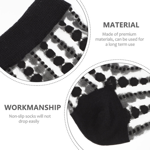 1 Par De Calcetines Transparentes Para Niñas Con Estampado D
