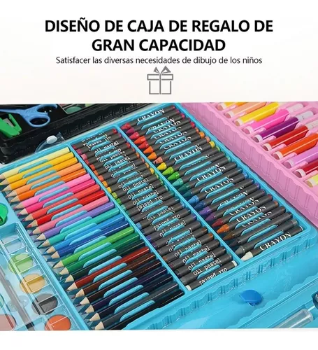 Set De Arte Niños Colores Plumones Crayolas Acuarelas 150pzs