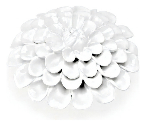 Flor Decorativa De Cerâmica Branca 13,5cm 15491 Mart Cor Branco