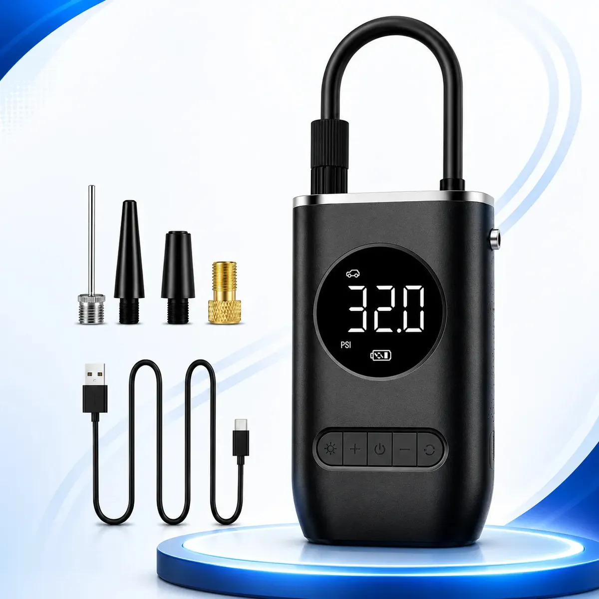 Mini Compressor Portátil Bomba De Ar Calibrador Inflador Elétrico de Pneus Automotivo Digital Carro Moto Bike