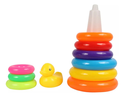 Juego Didáctico Encaje Aros Con Pato Para Bebes Y Niños