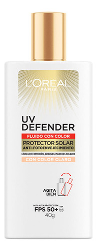 Protector Solar L'oreal París Fps 50 Fluido Tono Claro X 40 