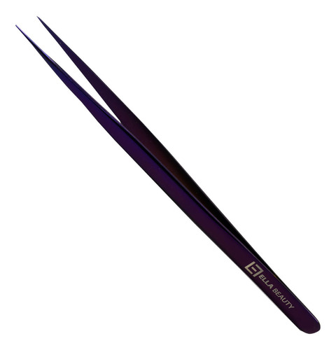 Pinça Extensão Cílios Ella Beauty Slim Reta Roxo Resistente