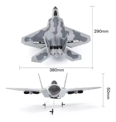 Avião de Controle Remoto Elétrico Caça F-22