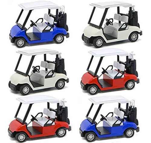 6 pack Bundle: 4 ½ ''carrito De Golf Modelo De Metal Fundido