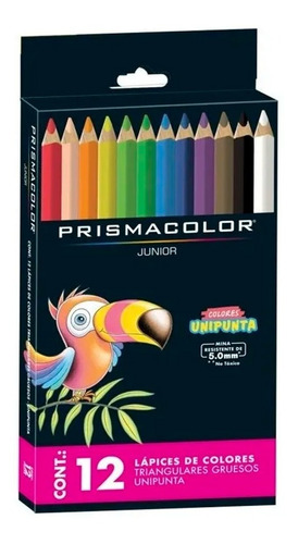 Set 12 Lápices De Colores Prismacolor Junior Triangulares
