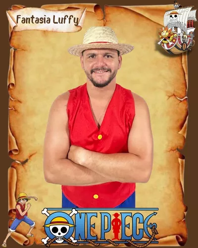 Fantasia Luffy One Piece C/ Chapéu Adulto E Infantil