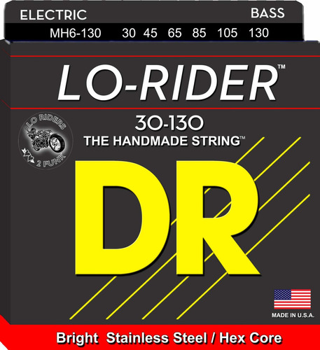 Dr Strings Lo-rider Acero Inoxidable Hex Core Bass 30-130