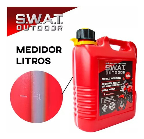 Bidón 4 Litros Nafta Diesel Homologado Manija Swat Outdoor