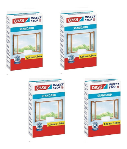 4 Mosquiteros Ventana Tesa Insect Stop- 1.30m X 1.50m Blanco