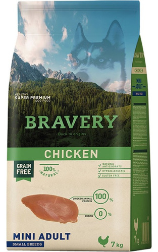 Bravery Chicken Para Perro Adulto Pequeño 2 Kg Bolsa