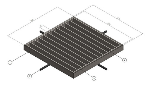 Rejilla Para Bajada Pluvial 30 X 30cm Galvanizada Con Marco Ed-rbp300g