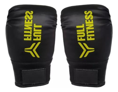 Guantines + Bolsa 70 + Relleno + Vendas Box Mma Kit De Boxeo Color Negro