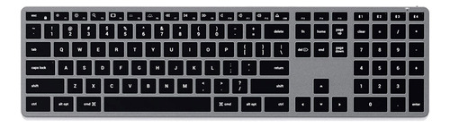 Teclado bluetooth Satechi Slim X3 Bluetooth Backlit Keyboard QWERTY inglês US cor Cinza Espacial