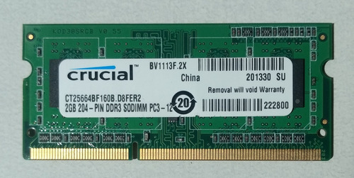 Memoria Ram Laptop / Minilaptop. De 2gb.c/u. Ddr3 Sodimm