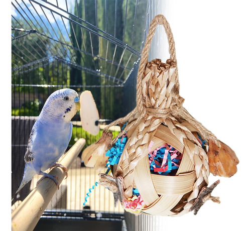 2x Pájaros Loros Masticar Juguetes Colgantes Para Pájaros