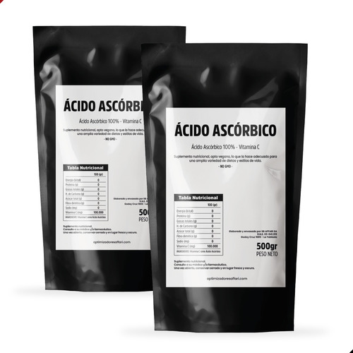 Acido Ascórbico 99% Vitamina C Máxima Pureza  1 Kg 