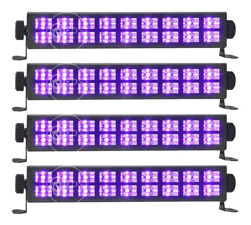 4x Ribalta Led Luz Negra Efeito Neon 18x3w Decoração Festas 110/220V