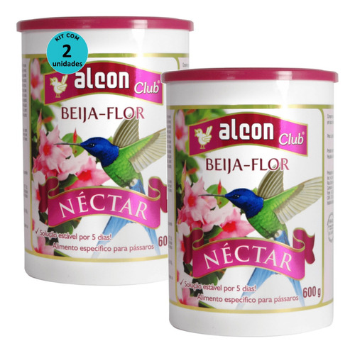 Kit Ração Alcon Club Beija Flor Néctar 600g C/ 2 Unidades