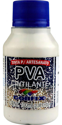 Tinta Artesanato Pva Cintilante 100ml - Porcelana 490 Corfix