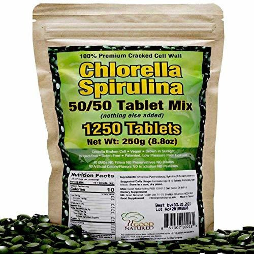 Chlorella Spirulina Premium | 1,250 Tabletas | No-ogm |