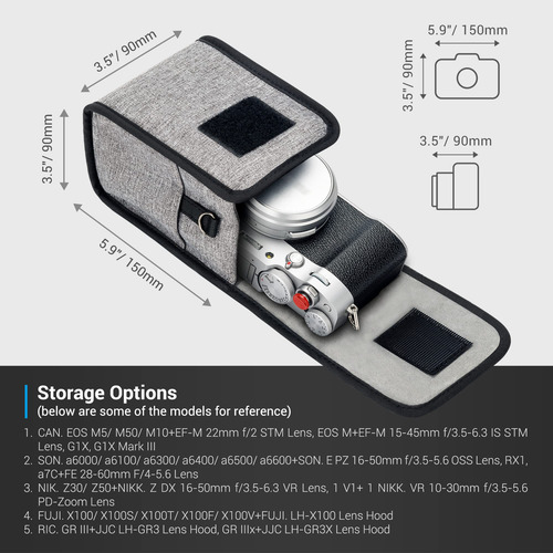 Funda Para Camara Fujifilm X100vi Con Correa Ajustable Gris