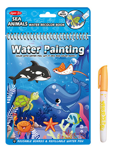 Libro De Pintura Acuática Para Niños, Libro Para Colorear De