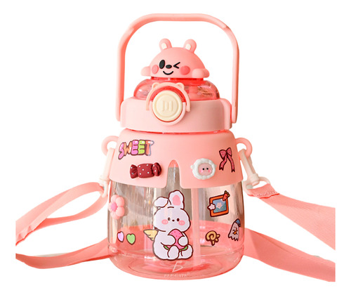 Botella Cantimplora Agua Diseño Oso Kawaii Infantil 950 Ml Color Rosa Ele-Gate VAS.44.2